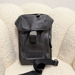 Coach Black Leather Men's Bag